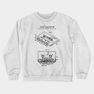 Tape Cassette Patent Black Crewneck Sweatshirt